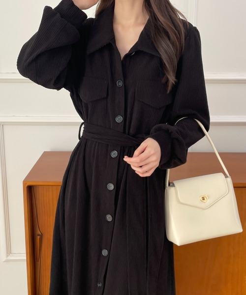ABITOKYO（アビトーキョー）の「ウエストマークコーデュロイシャツワンピース（ワンピース・レディース・キャメル/モカ/ブラック・M/L/XL）」の22枚目の写真