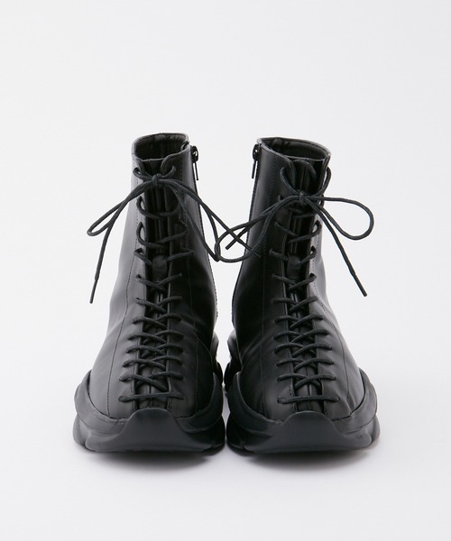 Over lace up volume sole short boots / オーバーレースアップ