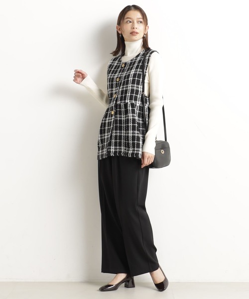 FOUND GOOD（ファウンドグッド）の「ツイードペプラムベスト（ベスト・レディース・グレー系/アイボリー/ブラック・M/L）」の7枚目の写真