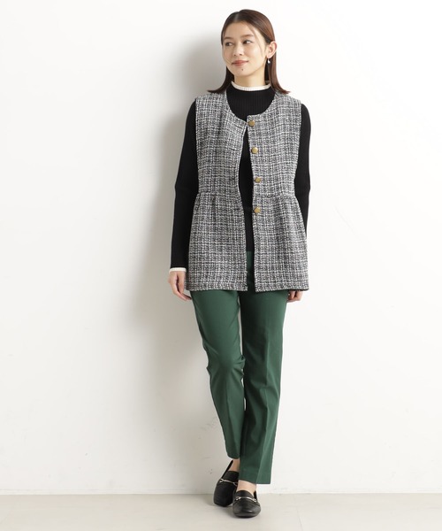 FOUND GOOD（ファウンドグッド）の「ツイードペプラムベスト（ベスト・レディース・グレー系/アイボリー/ブラック・M/L）」の8枚目の写真