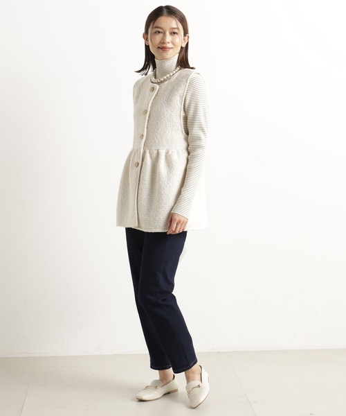 FOUND GOOD（ファウンドグッド）の「ツイードペプラムベスト（ベスト・レディース・グレー系/アイボリー/ブラック・M/L）」の12枚目の写真