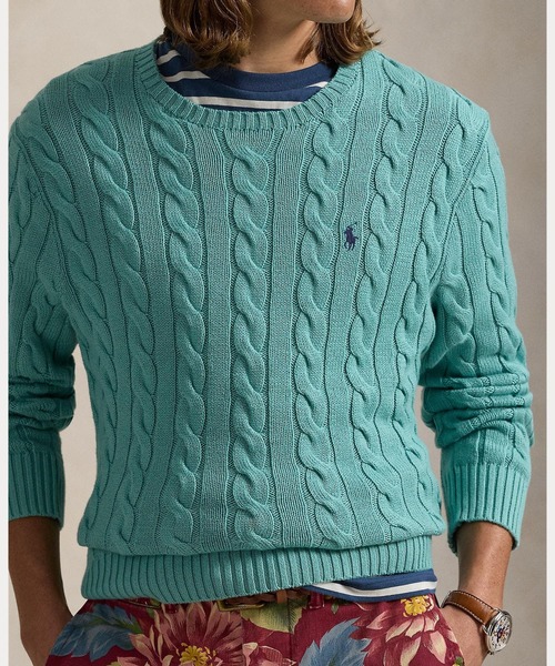 POLO RALPH LAUREN(ポロ ラルフ ローレン)の「ケーブルニット コットン セーター(ニット/セーター・メンズ・グリーン・XXL/XS/XL/S/M/L)」の6枚目の写真
