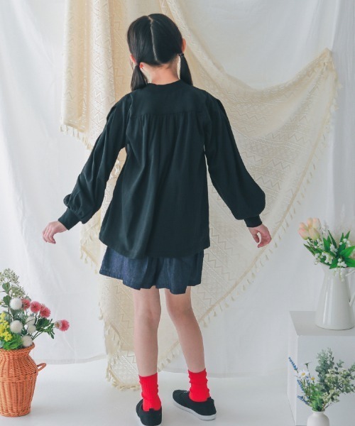 NHT（エヌエイチティー）の「NHT/エヌエイチティー サンカクヨークロングＴシャツ（Tシャツ/カットソー・キッズ・アイボリー/ブラック・120cm/130cm/140cm/150cm/160cm/110cm）」の4枚目の写真