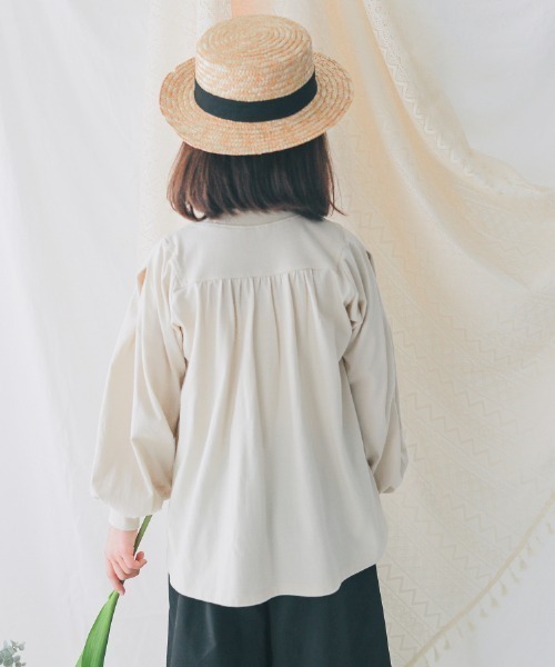 NHT（エヌエイチティー）の「NHT/エヌエイチティー サンカクヨークロングＴシャツ（Tシャツ/カットソー・キッズ・アイボリー/ブラック・120cm/130cm/140cm/150cm/160cm/110cm）」の6枚目の写真
