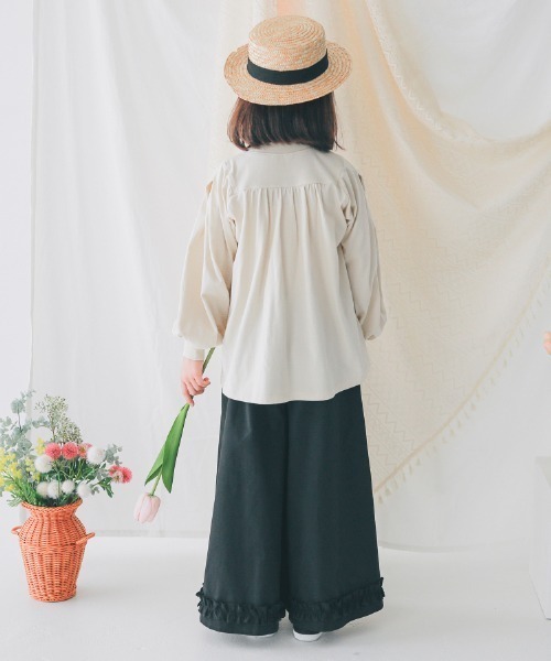 NHT（エヌエイチティー）の「NHT/エヌエイチティー サンカクヨークロングＴシャツ（Tシャツ/カットソー・キッズ・アイボリー/ブラック・120cm/130cm/140cm/150cm/160cm/110cm）」の8枚目の写真