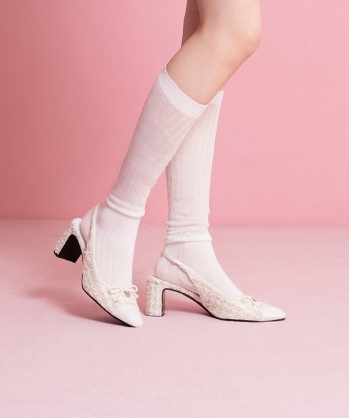 Charles＆Keith　ボウ キャップトゥスリングバックパンプス CHARLES & KEITH ボウ キャップトゥスリングバックパンプス