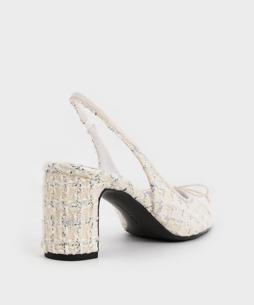 Charles＆Keith　ボウ キャップトゥスリングバックパンプス CHARLES & KEITH ボウ キャップトゥスリングバックパンプス