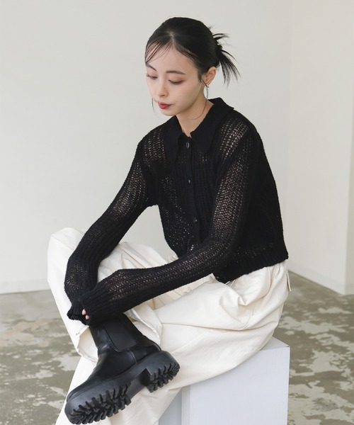 美品✨24モデル　セオリー　ポロニットカーディガン　メリノキャメロン　ブラック カーディガン | Theory [セオリー] 公式通販サイト