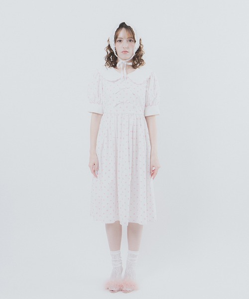 Lolime by mellfy memory(ロリミー バイ メルフィーメモリー)の「Juicy Pop Strawberries ワンピース(ワンピース・レディース・ホワイト/ネイビー・LL/M)」の3枚目の写真