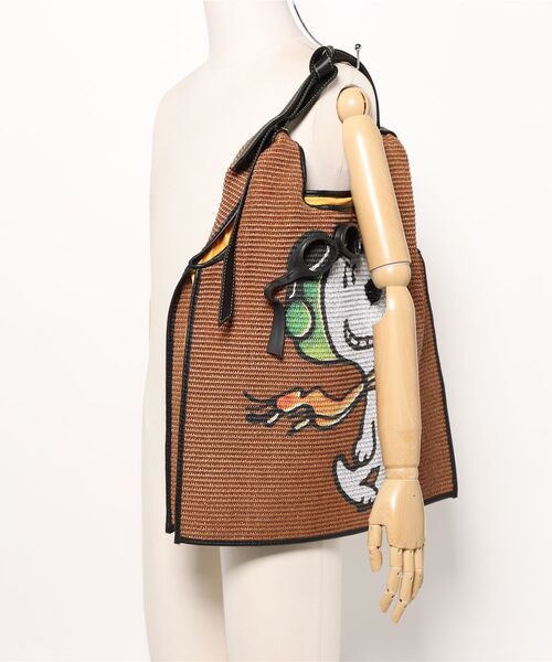 ANITA BILARDI(アニタビラルディ)の「【ANITA BILARDI】スヌーピープリントラフィアバッグ(Q56322)(トートバッグ・レディース・ベージュ/グリーン/ブラウン・ALL)」の9枚目の写真