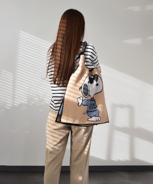 ANITA BILARDI(アニタビラルディ)の「【ANITA BILARDI】スヌーピープリントラフィアバッグ(Q56322)(トートバッグ・レディース・ベージュ/グリーン/ブラウン・ALL)」の15枚目の写真