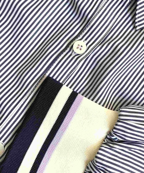 Q（キュー）の「リブドッキングシャツ（シャツ/ブラウス・レディース・ホワイト/ネイビー系/パープル系/ブルー系その他・MEDIUM）」の12枚目の写真