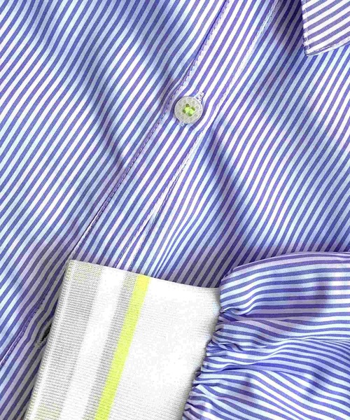 Q（キュー）の「リブドッキングシャツ（シャツ/ブラウス・レディース・ホワイト/ネイビー系/パープル系/ブルー系その他・MEDIUM）」の14枚目の写真