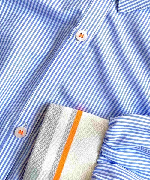 Q（キュー）の「リブドッキングシャツ（シャツ/ブラウス・レディース・ホワイト/ネイビー系/パープル系/ブルー系その他・MEDIUM）」の15枚目の写真