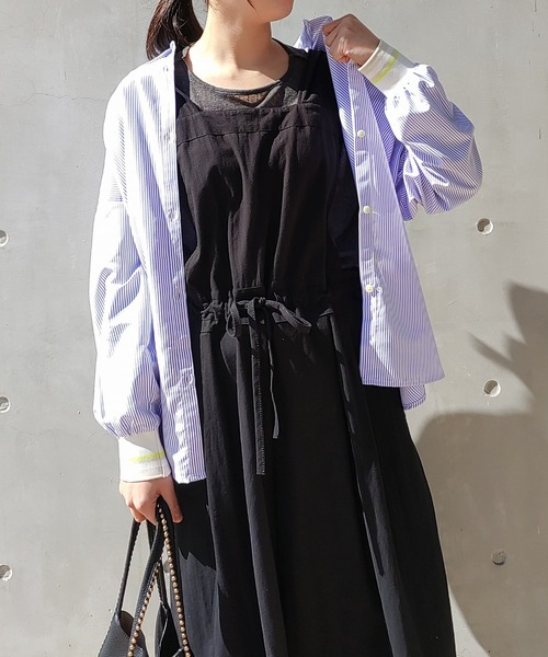 Q（キュー）の「リブドッキングシャツ（シャツ/ブラウス・レディース・ホワイト/ネイビー系/パープル系/ブルー系その他・MEDIUM）」の17枚目の写真