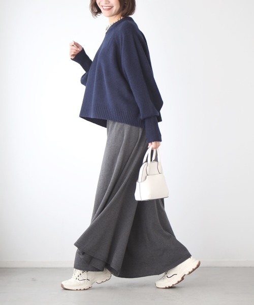 Ehre style(エーレスタイル)の「毎日穿きたい!やみつき極楽ニットパンツ(その他パンツ・レディース・チャコールグレー/ブラック/アイボリー・FREE)」の6枚目の写真