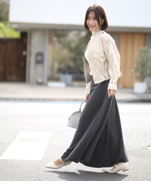 Ehre style(エーレスタイル)の「毎日穿きたい!やみつき極楽ニットパンツ(その他パンツ・レディース・チャコールグレー/ブラック/アイボリー・FREE)」の10枚目の写真