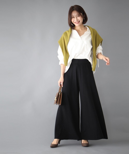 Ehre style(エーレスタイル)の「毎日穿きたい!やみつき極楽ニットパンツ(その他パンツ・レディース・チャコールグレー/ブラック/アイボリー・FREE)」の11枚目の写真