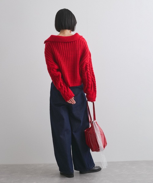 【ENIM BY VICKY】ロービングケーブルクロップドニット《手洗い可能》（ニット/セーター）｜ENIM BY VICKY（エニムバイビッキー）