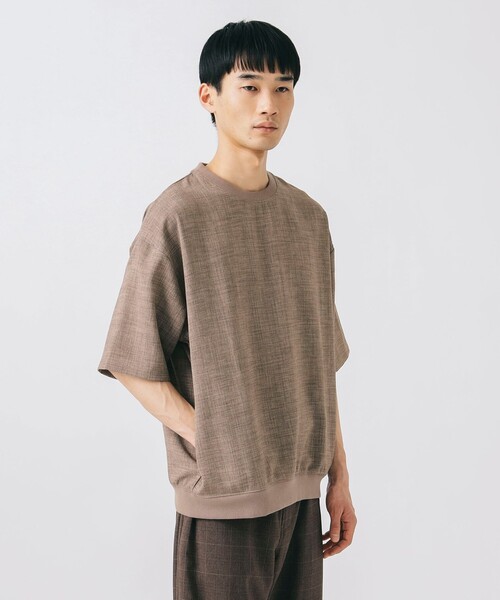 BEAMS HEART(ビームスハート)の「【ユニセックス】ポリメランジ 布帛 Tシャツ(吸水速乾)(Tシャツ/カットソー・メンズ・ホワイト/ベージュ/カーキ/ネイビー・S/M/L/XL)」の4枚目の写真