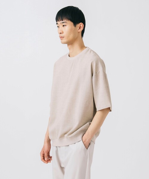 BEAMS HEART(ビームスハート)の「【ユニセックス】ポリメランジ 布帛 Tシャツ(吸水速乾)(Tシャツ/カットソー・メンズ・ホワイト/ベージュ/カーキ/ネイビー・S/M/L/XL)」の16枚目の写真