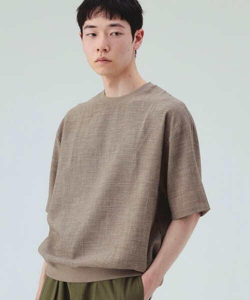 BEAMS HEART(ビームスハート)の「【6/18値下げ】ポリメランジ 布帛 Tシャツ(吸水速乾・ユニセックス)(Tシャツ/カットソー・メンズ・ベージュ/ネイビー/カーキ/ホワイト・S/M/L/XL)」の18枚目の写真