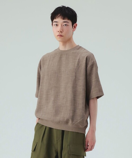BEAMS HEART(ビームスハート)の「ポリメランジ 布帛 Tシャツ (吸水速乾)(Tシャツ/カットソー・メンズ・ベージュ/ネイビー/カーキ/ホワイト・S/M/L/XL)」の8枚目の写真