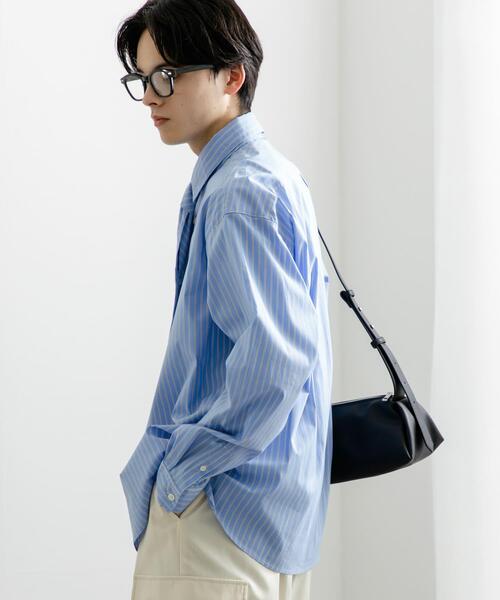 SENSE OF PLACE by URBAN RESEARCH（センスオブプレイスバイアーバンリサーチ）の「『ユニセックス』ストライプレギュラーカラーネクタイシャツ（シャツ/ブラウス・メンズ・ブルー/ライトブルー・MEDIUM/LARGE）」の6枚目の写真