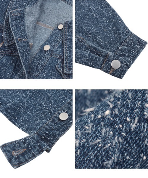 KOBE LETTUCE（コウベレタス）の「ビッグカラーツイードデニムジャケット（デニムジャケット・レディース・ブルー/ライトブルー・M）」の10枚目の写真