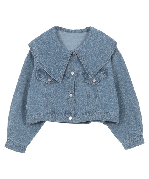 KOBE LETTUCE（コウベレタス）の「ビッグカラーツイードデニムジャケット（デニムジャケット・レディース・ブルー/ライトブルー・M）」の11枚目の写真