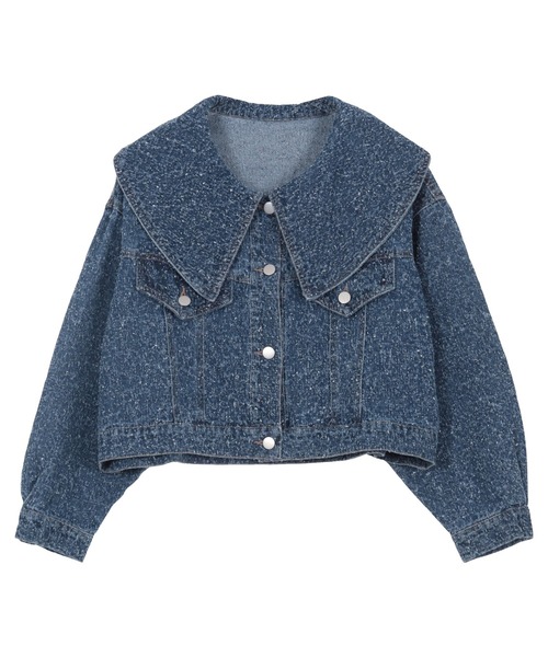 KOBE LETTUCE（コウベレタス）の「ビッグカラーツイードデニムジャケット（デニムジャケット・レディース・ブルー/ライトブルー・M）」の12枚目の写真