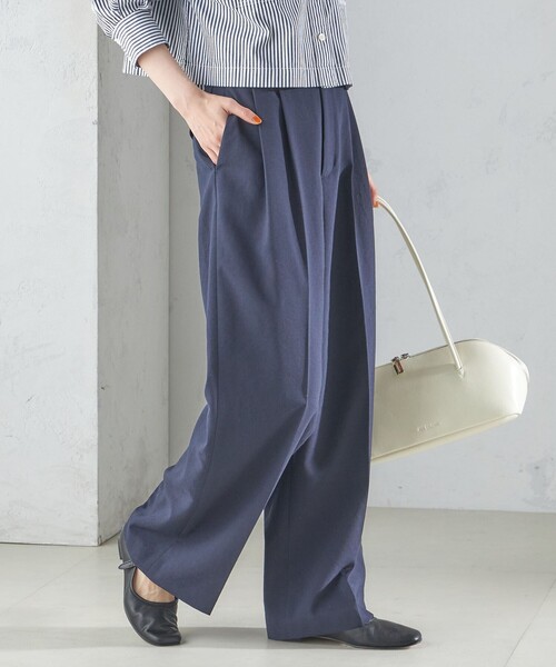 SHIPS（シップス）の「〈手洗い可能〉Asami 麻調合繊 2タック ワイドパンツ（その他パンツ・レディース・ベージュ/ライトグレー/ネイビー・36/40/38）」の13枚目の写真