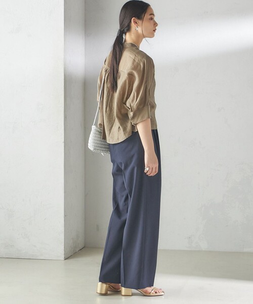 SHIPS（シップス）の「〈手洗い可能〉Asami 麻調合繊 2タック ワイドパンツ（その他パンツ・レディース・ベージュ/ライトグレー/ネイビー・36/40/38）」の17枚目の写真