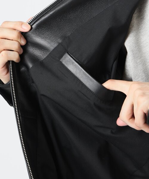 SKOOKUM（スクーカム）の「《追加》SKOOKUM / スクーカム 別注 シープレザー ジップジャケット（ライダースジャケット・メンズ・ブラック・LARGE/MEDIUM）」の4枚目の写真