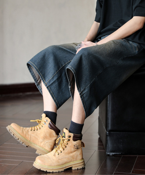 neos(ネオス)の「【neos】ルーズシルエット ヴィンテージライク オーバーダイ 7分丈 バギー バミューダ デニム ハーフパンツ(デニムパンツ・メンズ・ダークインディゴブルー/ネイビー/ブラック・MEDIUM/LARGE/X-LARGE/SMALL)」の13枚目の写真