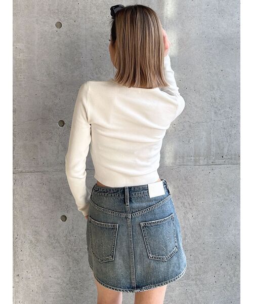 GYDA（ジェイダ）の「FADITALラインストーンニットトップス（ニット/セーター・レディース・ピンク/ブラック/オフホワイト・FREE）」の4枚目の写真