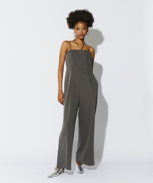 ANDRESD(アンドレスド)の「ピンストライプオールインワンドレス / pinstripe all in one dress(パンツドレス・レディース・グレー/ベージュ・L/M/S)」の4枚目の写真