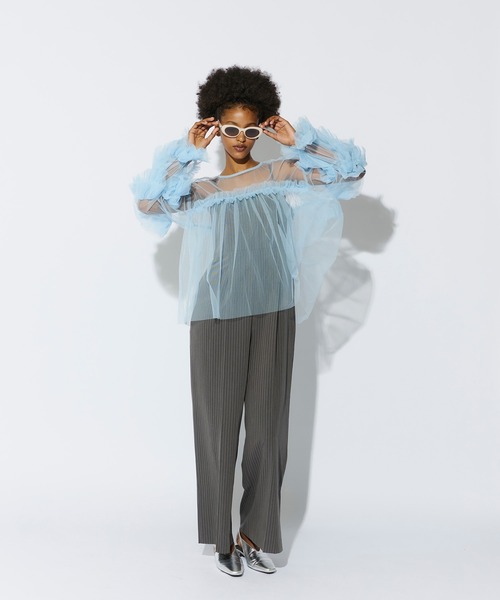 ANDRESD(アンドレスド)の「ピンストライプオールインワンドレス / pinstripe all in one dress(パンツドレス・レディース・グレー/ベージュ・L/M/S)」の11枚目の写真