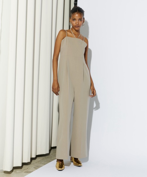 ANDRESD(アンドレスド)の「ピンストライプオールインワンドレス / pinstripe all in one dress(パンツドレス・レディース・グレー/ベージュ・L/M/S)」の16枚目の写真