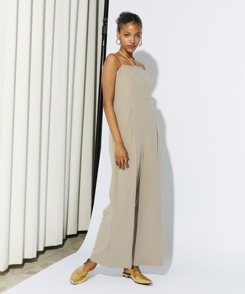 ANDRESD(アンドレスド)の「ピンストライプオールインワンドレス / pinstripe all in one dress(パンツドレス・レディース・グレー/ベージュ・L/M/S)」の17枚目の写真