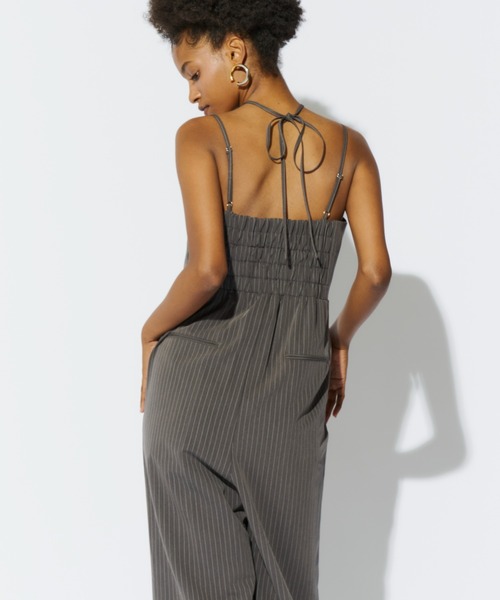ANDRESD(アンドレスド)の「ピンストライプオールインワンドレス / pinstripe all in one dress(パンツドレス・レディース・グレー/ベージュ・L/M/S)」の21枚目の写真