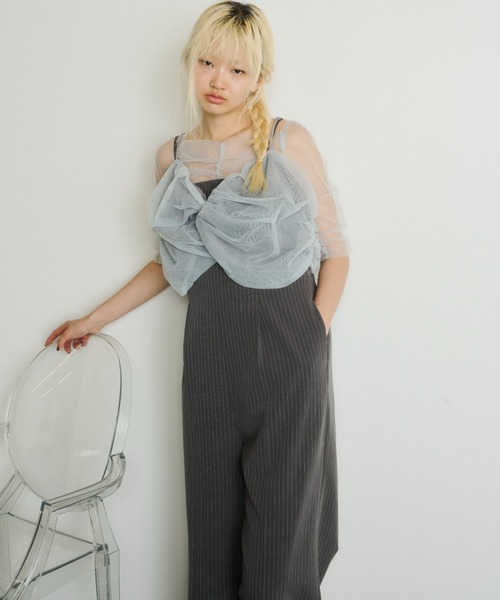 アンドレスド　オールインワン ピンストライプオールインワンドレス / pinstripe all in one