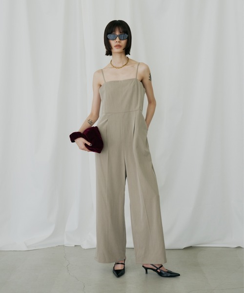 ピンストライプオールインワンドレス / pinstripe all in one dress