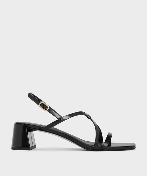 CHARLES & KEITH(チャールズ & キース)の「ストラッピー スクエアトゥブロックヒールサンダル(サンダル・レディース・シルバー/クリーム/ブラック系その他7・26.5cm/25.5cm/25cm/24.5cm/23.5cm/23cm/22.5cm/22cm)」の2枚目の写真