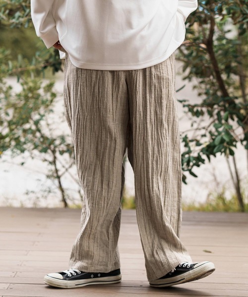 CAMBIO(カンビオ)の「mp13308-Cotton Linen Wide Straight Pants ワイドストレートパンツ(その他パンツ・メンズ・ブラック/ベージュ/ブラウン・S/M/L)」の6枚目の写真