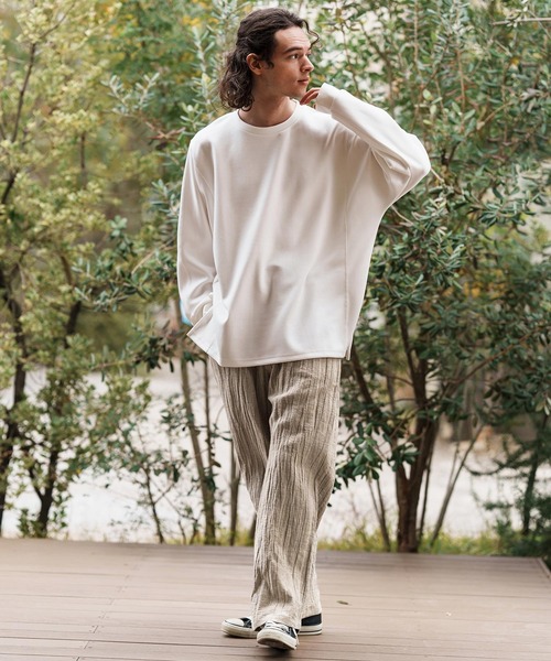 CAMBIO(カンビオ)の「mp13308-Cotton Linen Wide Straight Pants ワイドストレートパンツ(その他パンツ・メンズ・ブラック/ベージュ/ブラウン・S/M/L)」の7枚目の写真