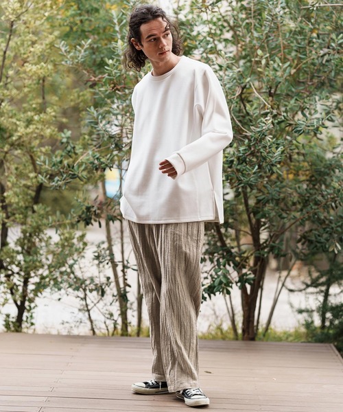 CAMBIO(カンビオ)の「mp13308-Cotton Linen Wide Straight Pants ワイドストレートパンツ(その他パンツ・メンズ・ブラック/ベージュ/ブラウン・S/M/L)」の9枚目の写真