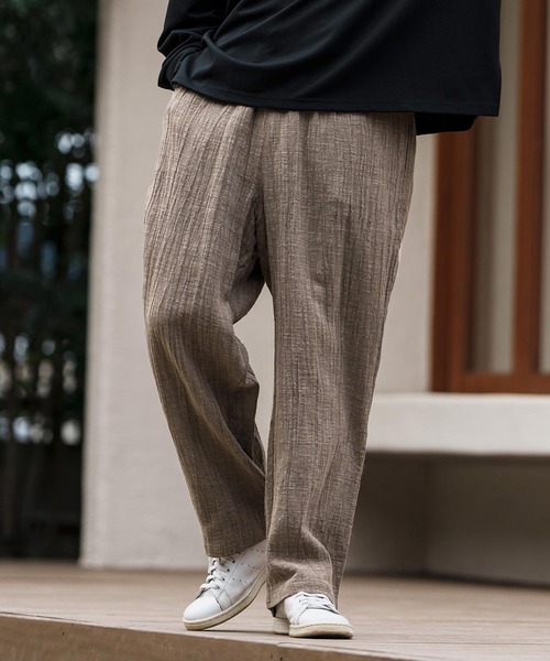 CAMBIO(カンビオ)の「mp13308-Cotton Linen Wide Straight Pants ワイドストレートパンツ(その他パンツ・メンズ・ブラック/ベージュ/ブラウン・S/M/L)」の10枚目の写真