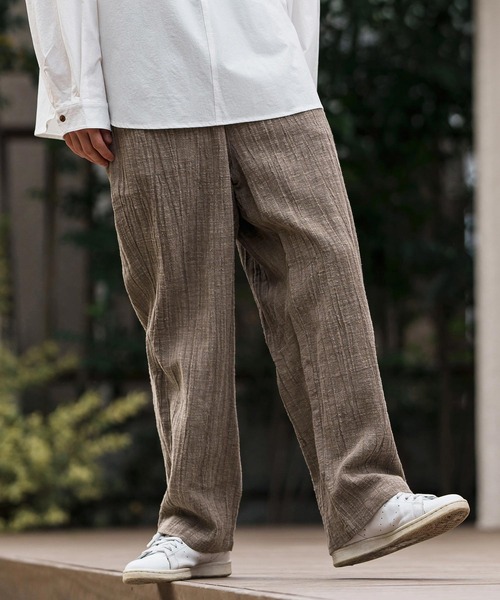 CAMBIO(カンビオ)の「mp13308-Cotton Linen Wide Straight Pants ワイドストレートパンツ(その他パンツ・メンズ・ブラック/ベージュ/ブラウン・S/M/L)」の11枚目の写真