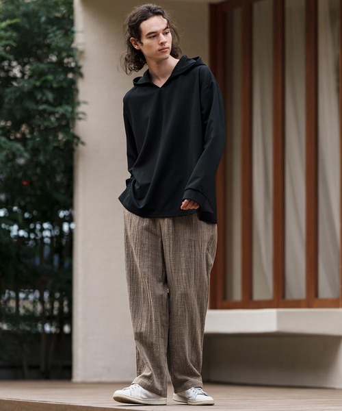 CAMBIO(カンビオ)の「mp13308-Cotton Linen Wide Straight Pants ワイドストレートパンツ(その他パンツ・メンズ・ブラック/ベージュ/ブラウン・S/M/L)」の13枚目の写真